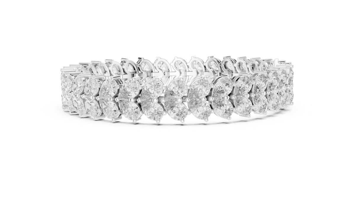Duet Pear Tennis Chain White Gold