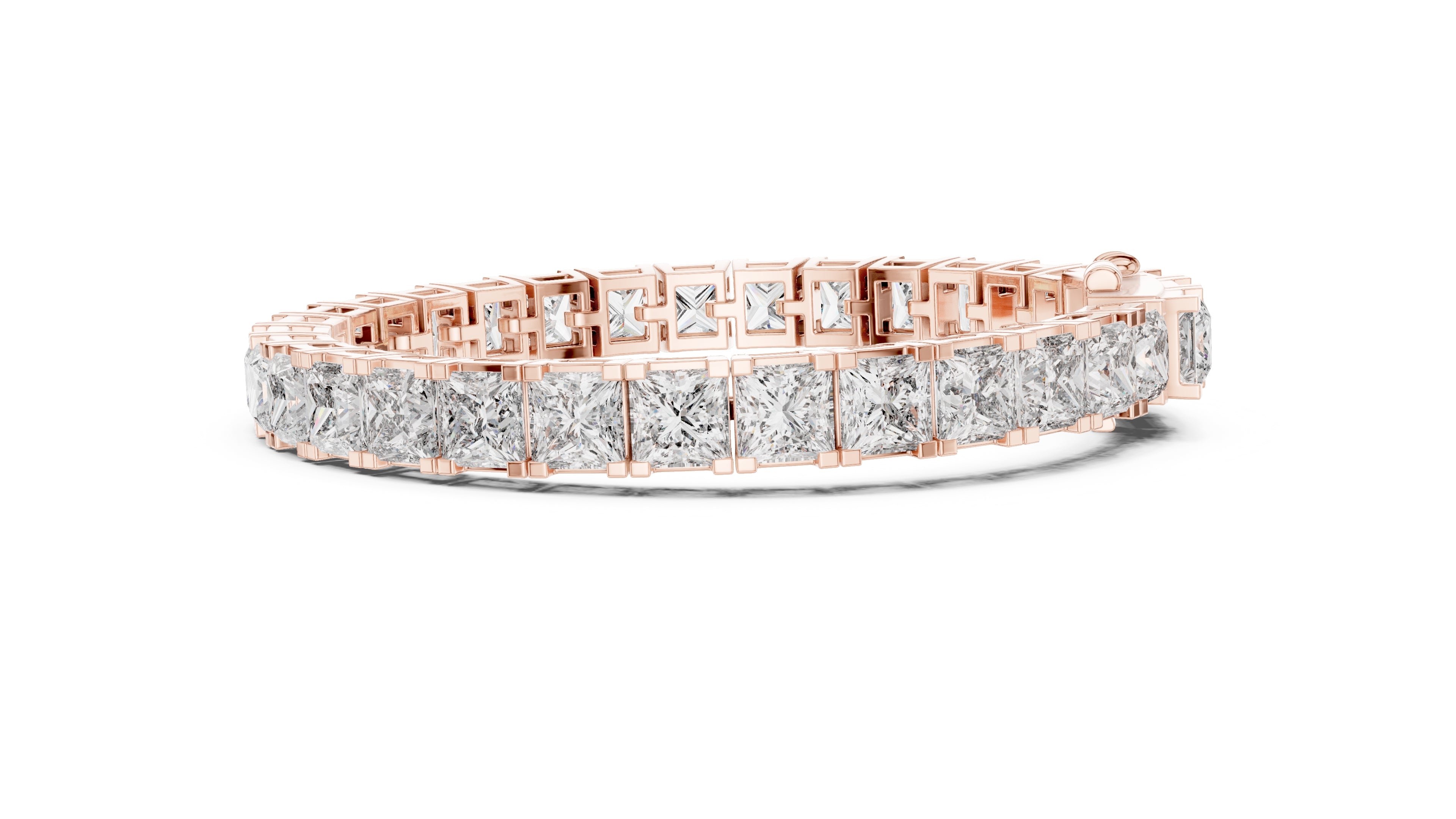 Princess cut Lab-Grown Tennis Bracelet Rose Gold