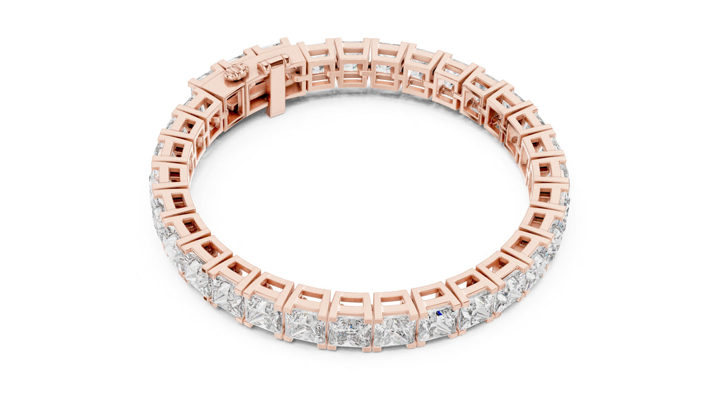 Princess cut Lab-Grown Tennis Bracelet Rose Gold