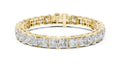 Princess cut Lab-Grown Tennis Bracelet Yellow Gold