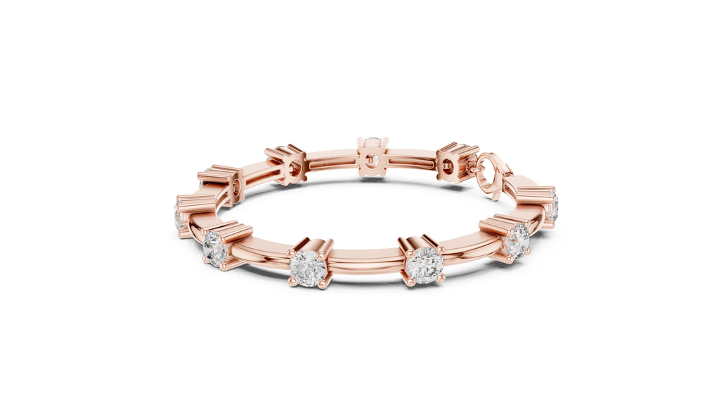 Solitaire Station Lab-Grown Tennis Bracelet Rose Gold