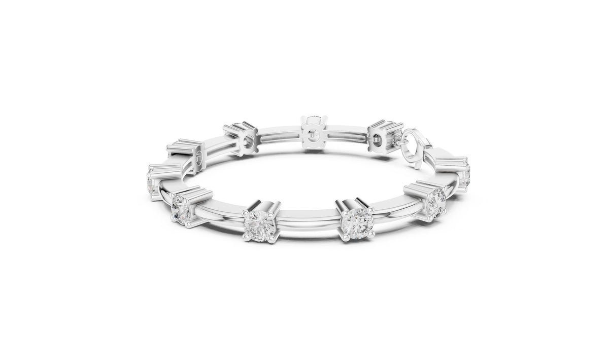 Solitaire Station Lab-Grown Tennis Bracelet White Gold
