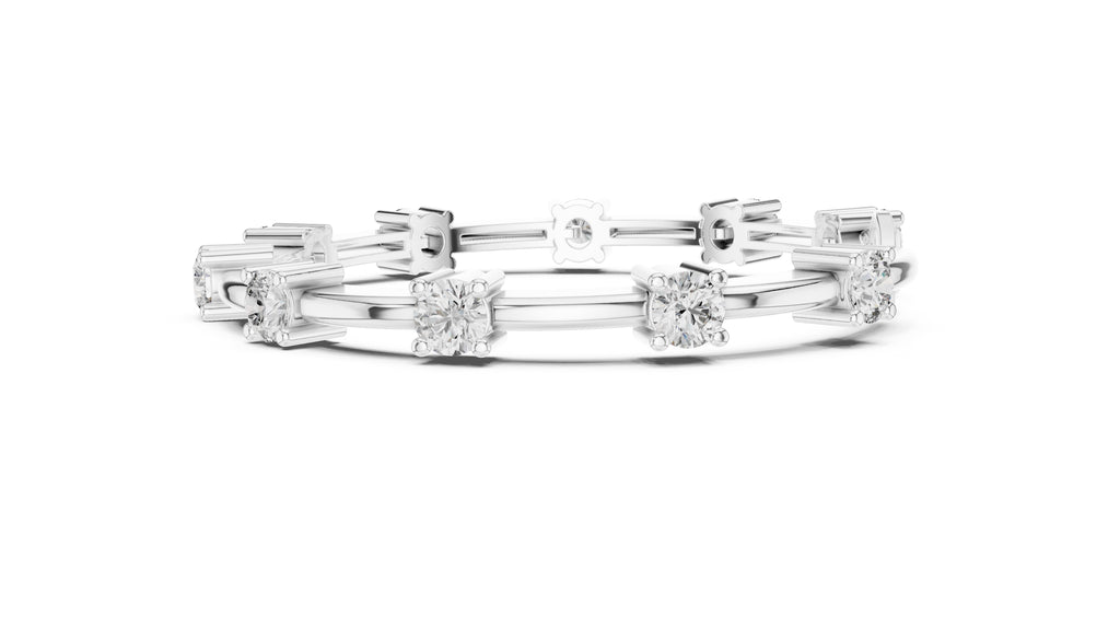 Solitaire Station Lab-Grown Tennis Bracelet White Gold