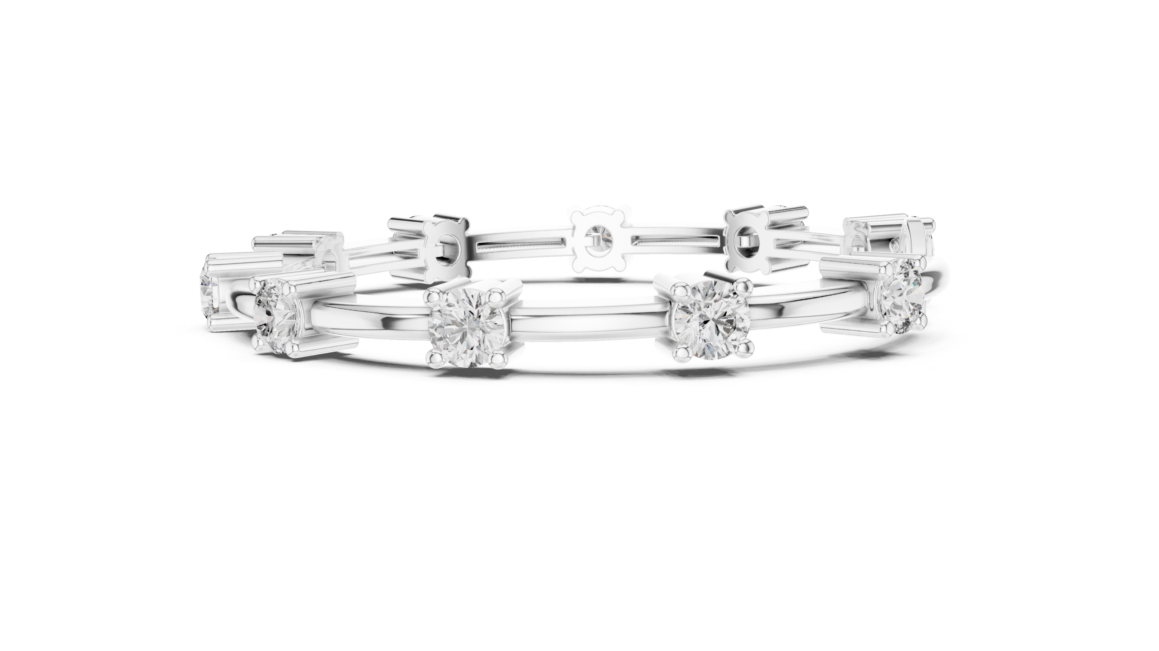 Solitaire Station Lab-Grown Tennis Bracelet White Gold