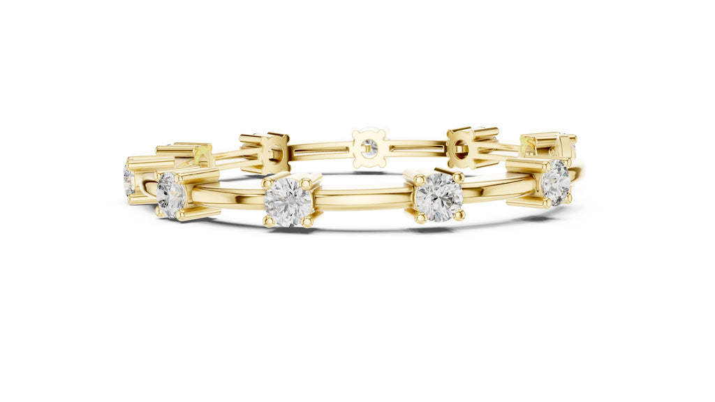 Solitaire Station Lab-Grown Tennis Bracelet Yellow Gold