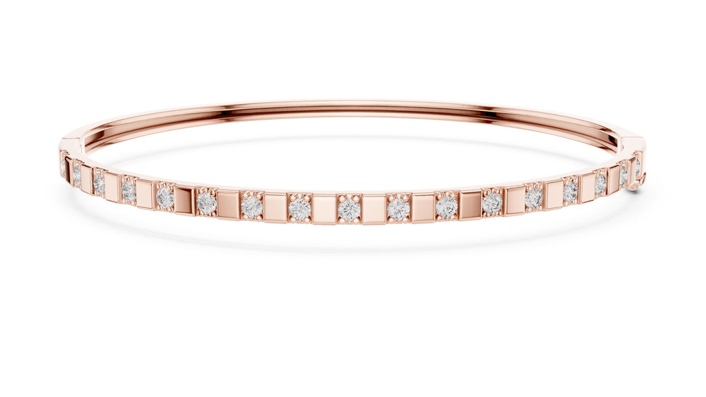 Bar & Stone Lab-Grown Bangle Rose Gold