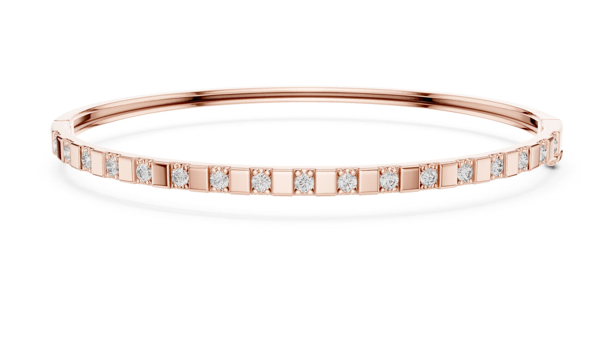 Bar & Stone Lab-Grown Bangle Rose Gold