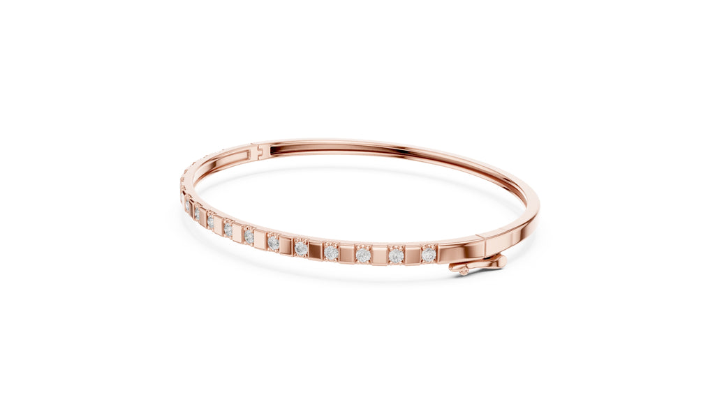 Bar & Stone Lab-Grown Bangle Rose Gold