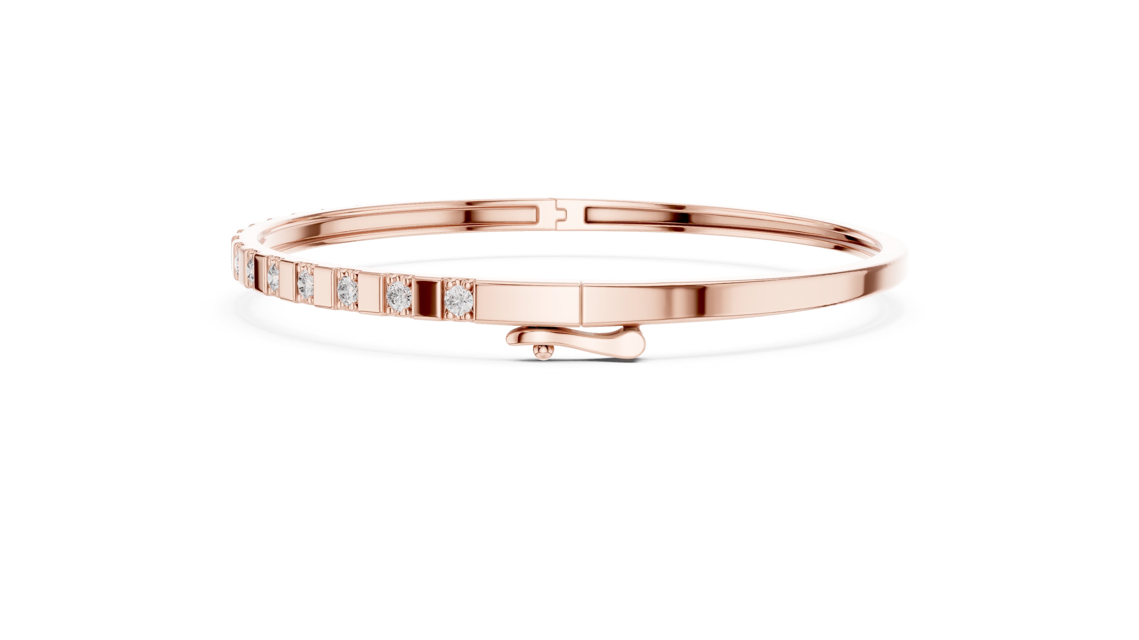 Bar & Stone Lab-Grown Bangle Rose Gold