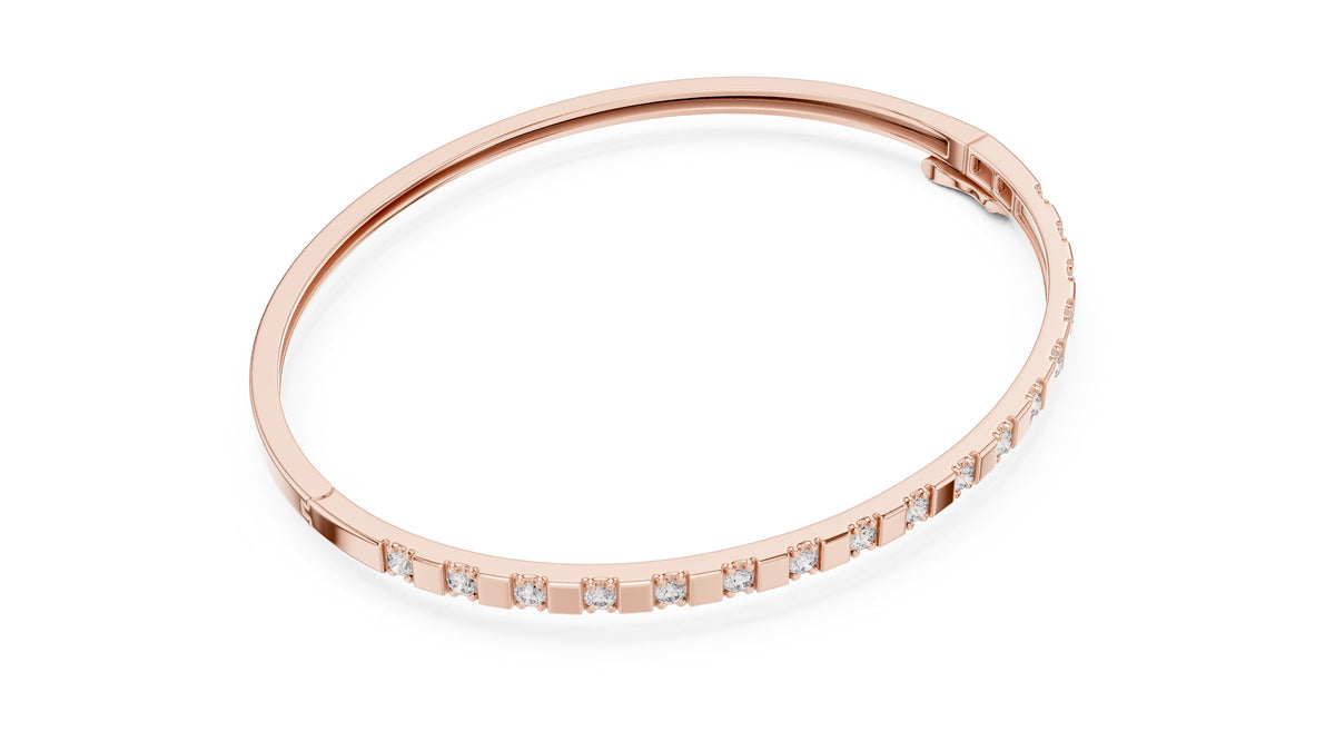 Bar & Stone Lab-Grown Bangle Rose Gold