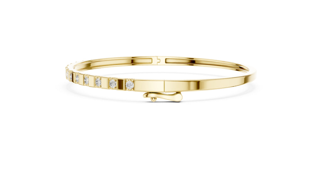 Bar & Stone Lab-Grown Bangle Yellow Gold
