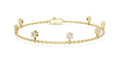 Dangling Solitaire Lab-Grown Tennis Chain Bracelet Yellow Gold