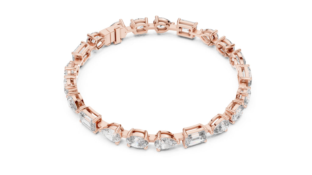 Multi-Cut Fancy Lab-Grown Tennis Bracelet Rose Gold