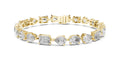 Multi-Cut Fancy Lab-Grown Tennis Bracelet Yellow Gold