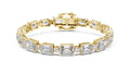 Grand Emerald Step Lab-Grown Tennis Bracelet Yellow Gold