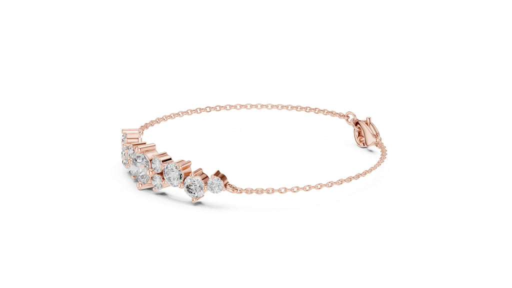 Constellation Cluster Lab-Grown Tennis Bracelet Rose Gold