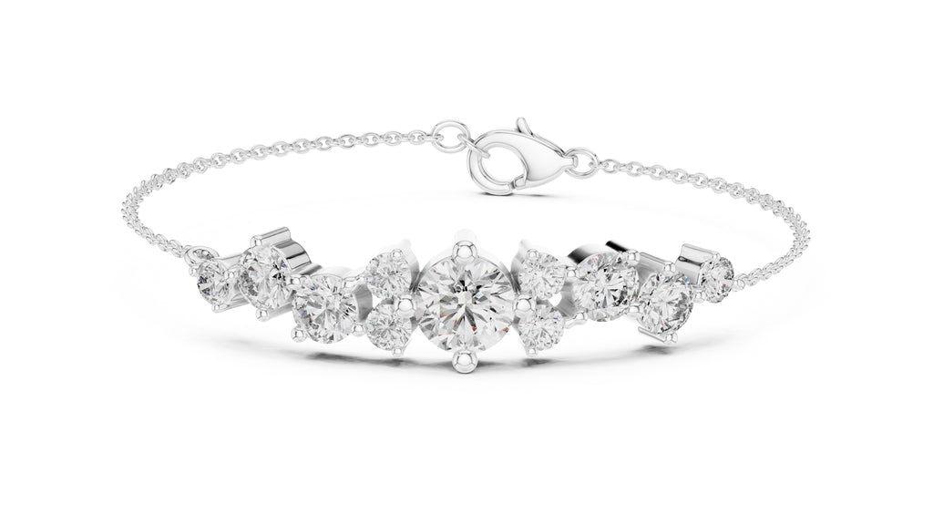 Constellation Cluster Lab-Grown Tennis Bracelet White Gold