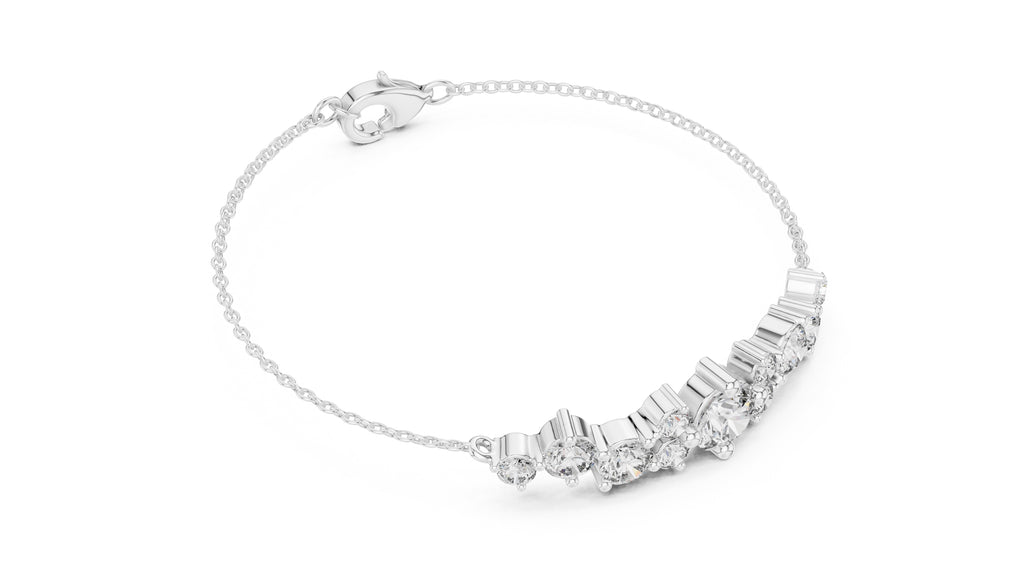 Constellation Cluster Lab-Grown Tennis Bracelet White Gold