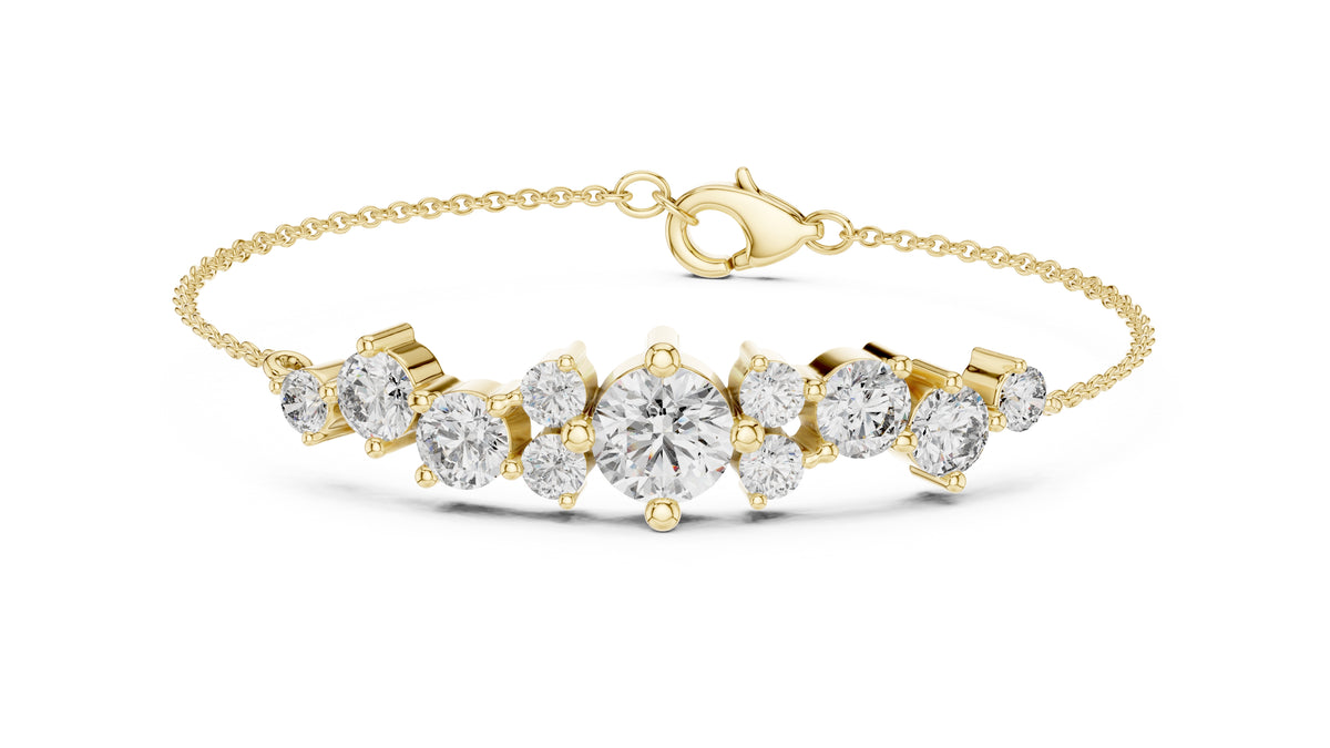 Constellation Cluster Lab-Grown Tennis Bracelet Yellow Gold