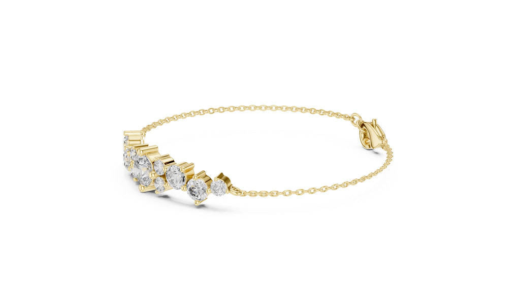 Constellation Cluster Lab-Grown Tennis Bracelet Yellow Gold