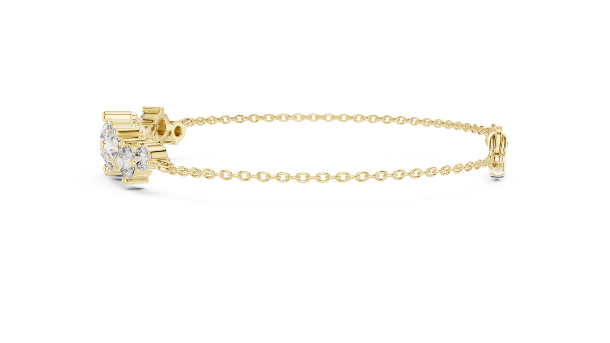 Constellation Cluster Lab-Grown Tennis Bracelet Yellow Gold