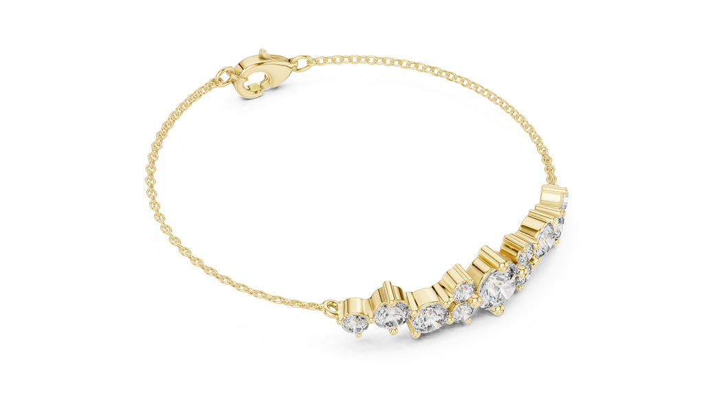 Constellation Cluster Lab-Grown Tennis Bracelet Yellow Gold