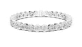 Bezel-Set Round Lab-Grown Tennis Bracelet White Gold