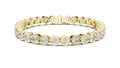 Bezel-Set Round Lab-Grown Tennis Bracelet Yellow Gold