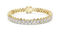 Diagonal Step-Cut Lab-Grown Tennis Bracelet Yellow Gold