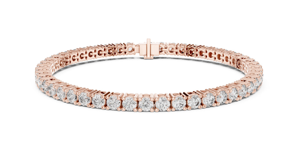 Micro-Prong Round Lab-Grown Tennis Bracelet Rose Gold
