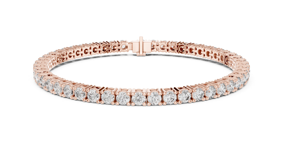 Micro-Prong Round Lab-Grown Tennis Bracelet Rose Gold