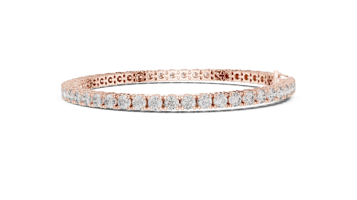 Micro-Prong Round Lab-Grown Tennis Bracelet Rose Gold