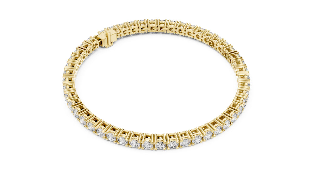 Micro-Prong Round Lab-Grown Tennis Bracelet Yellow Gold