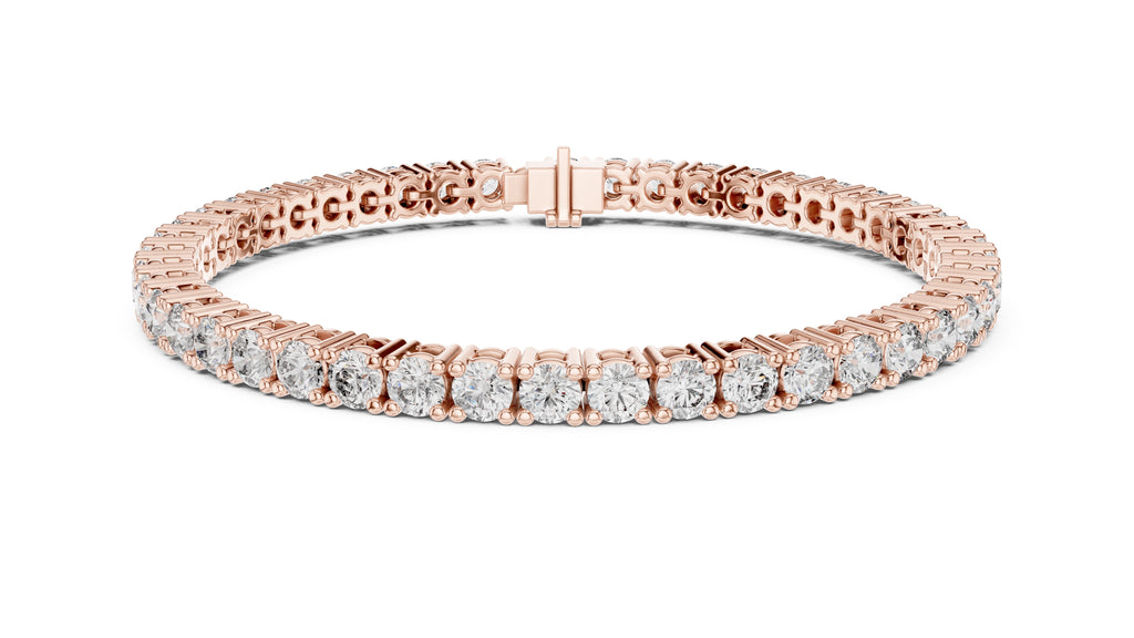 Luminous Round Lab-Grown Tennis Bracelet Rose Gold