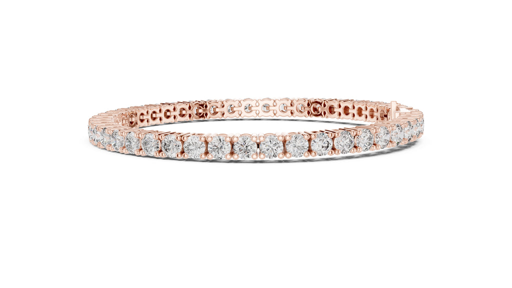 Luminous Round Lab-Grown Tennis Bracelet Rose Gold