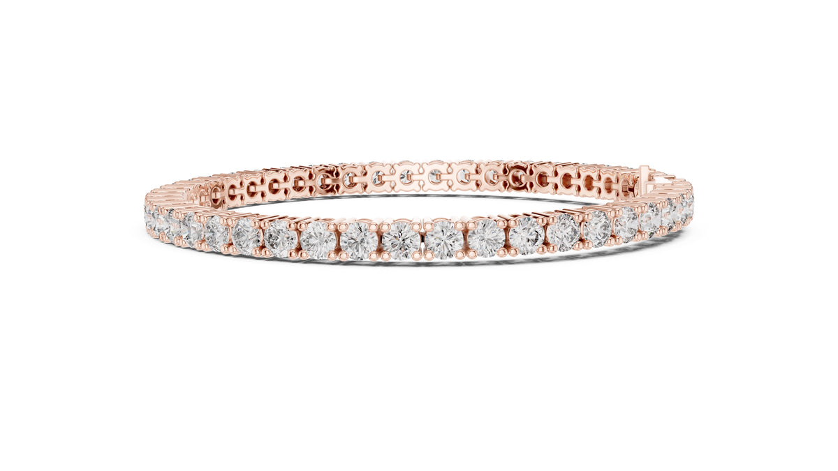Luminous Round Lab-Grown Tennis Bracelet Rose Gold