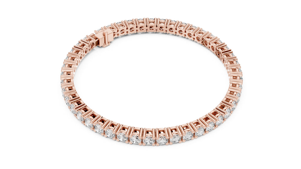 Luminous Round Lab-Grown Tennis Bracelet Rose Gold