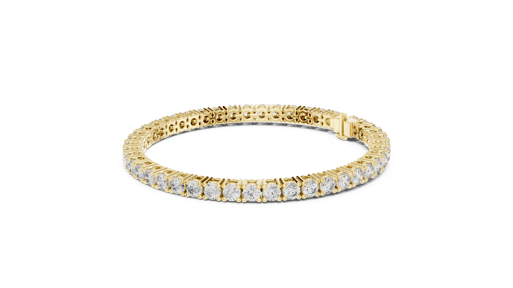 Luminous Round Lab-Grown Tennis Bracelet Yellow Gold