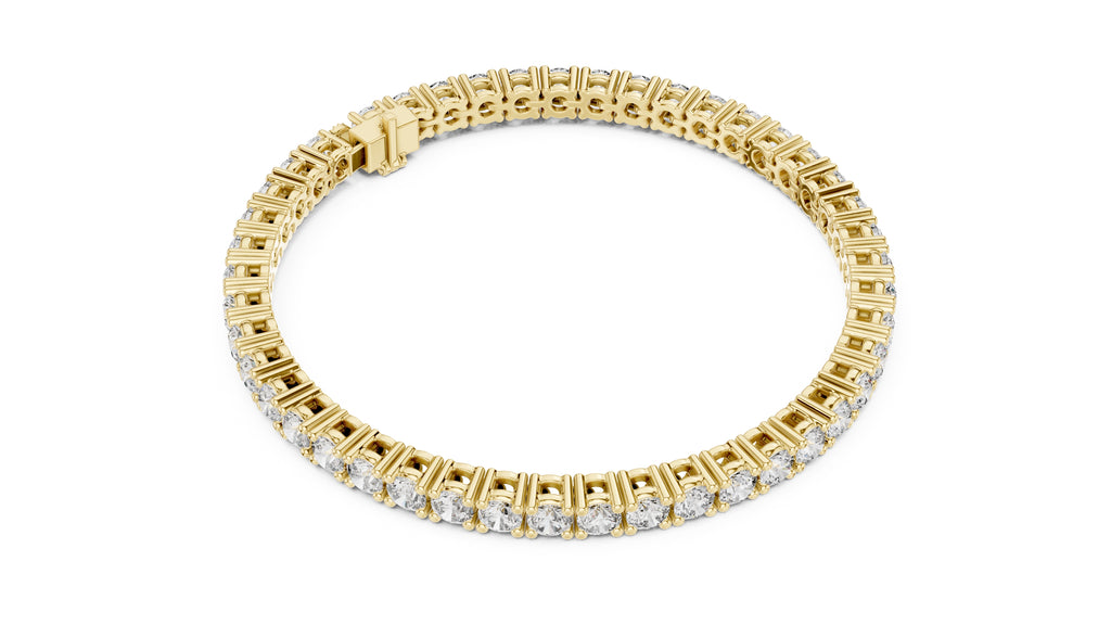 Luminous Round Lab-Grown Tennis Bracelet Yellow Gold
