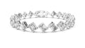 Alternating Emerald & Radiant Lab-Grown Tennis Bracelet White Gold