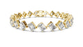 Alternating Emerald & Radiant Lab-Grown Tennis Bracelet Yellow Gold