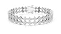Floral Cluster Diamond Link Lab-Grown Tennis Bracelet White Gold