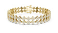 Floral Cluster Diamond Link Lab-Grown Tennis Bracelet Yellow Gold