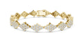 Geometric Diamond Cluster Lab-Grown Tennis Bracelet Yellow Gold