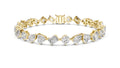 Mixed-Shape Fancy Lab-Grown Tennis Bracelet Yellow Gold