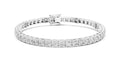 Square Basket-Set Round Lab-Grown Tennis Bracelet White Gold