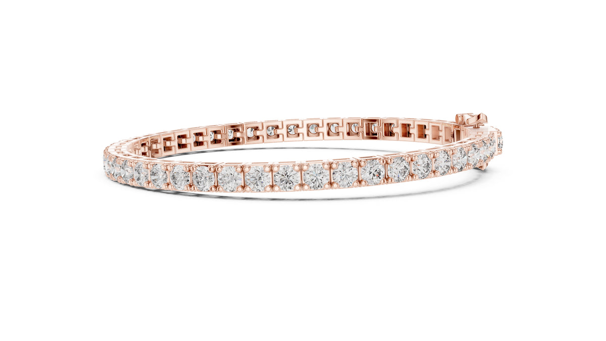 Architectural Square Basket Lab-Grown Tennis Bracelet Rose Gold