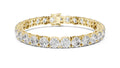 Grand Prong-Set Round Lab-Grown Tennis Bracelet Yellow Gold