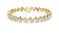 S-Curve Link Round Lab-Grown Tennis Bracelet Yellow Gold