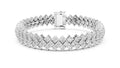 Triple-Row Cluster Lab-Grown Tennis Bracelet White Gold